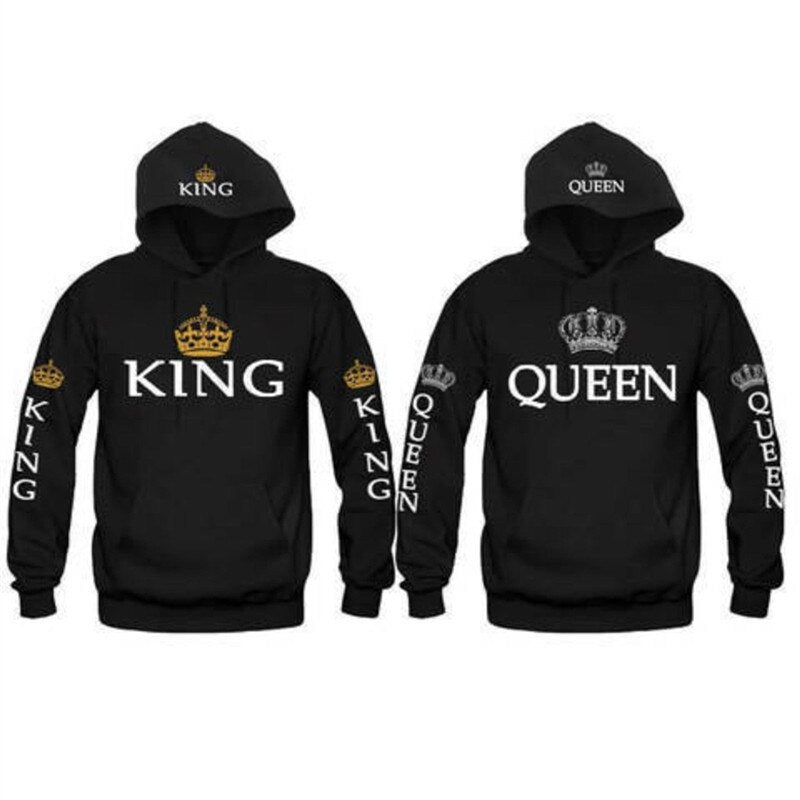 2021 Women Men Hoodies Pullovers Tracksuits King Queen Printed Sweatshirt Lovers Couples Hoodie Hooded Sweatshirt