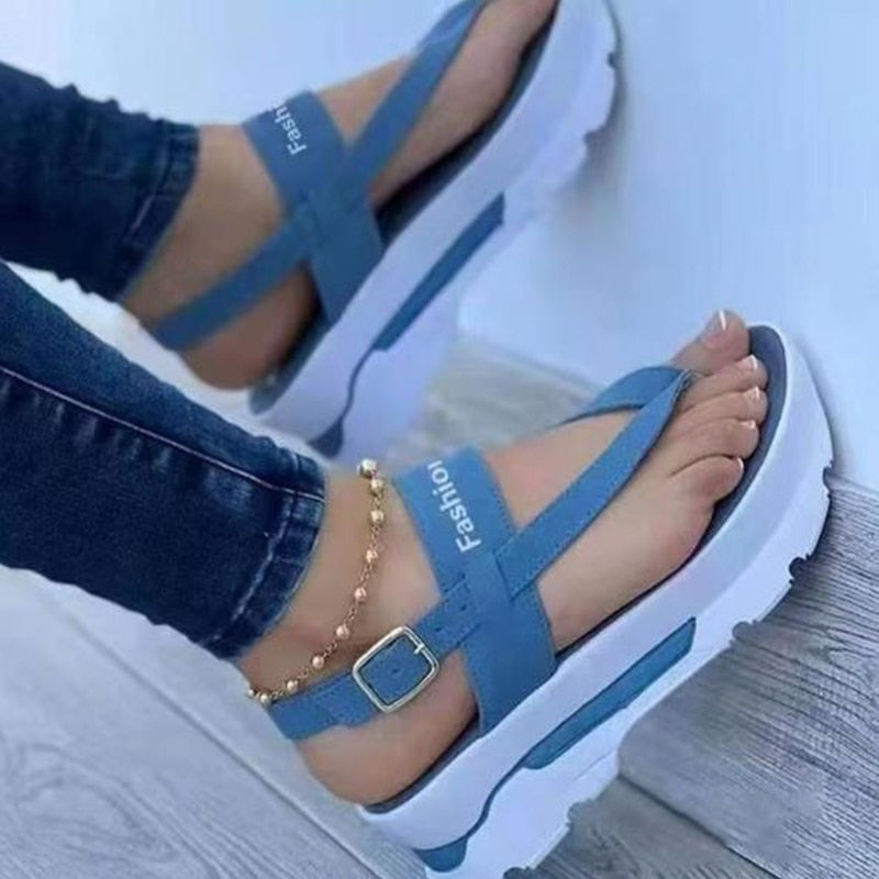 2022 New Sandals Women Summer Wedges Beach Sandals Flip Flops Platform Sandals Outdoor Casual Ladies Plus Size Zapatillas Mujer