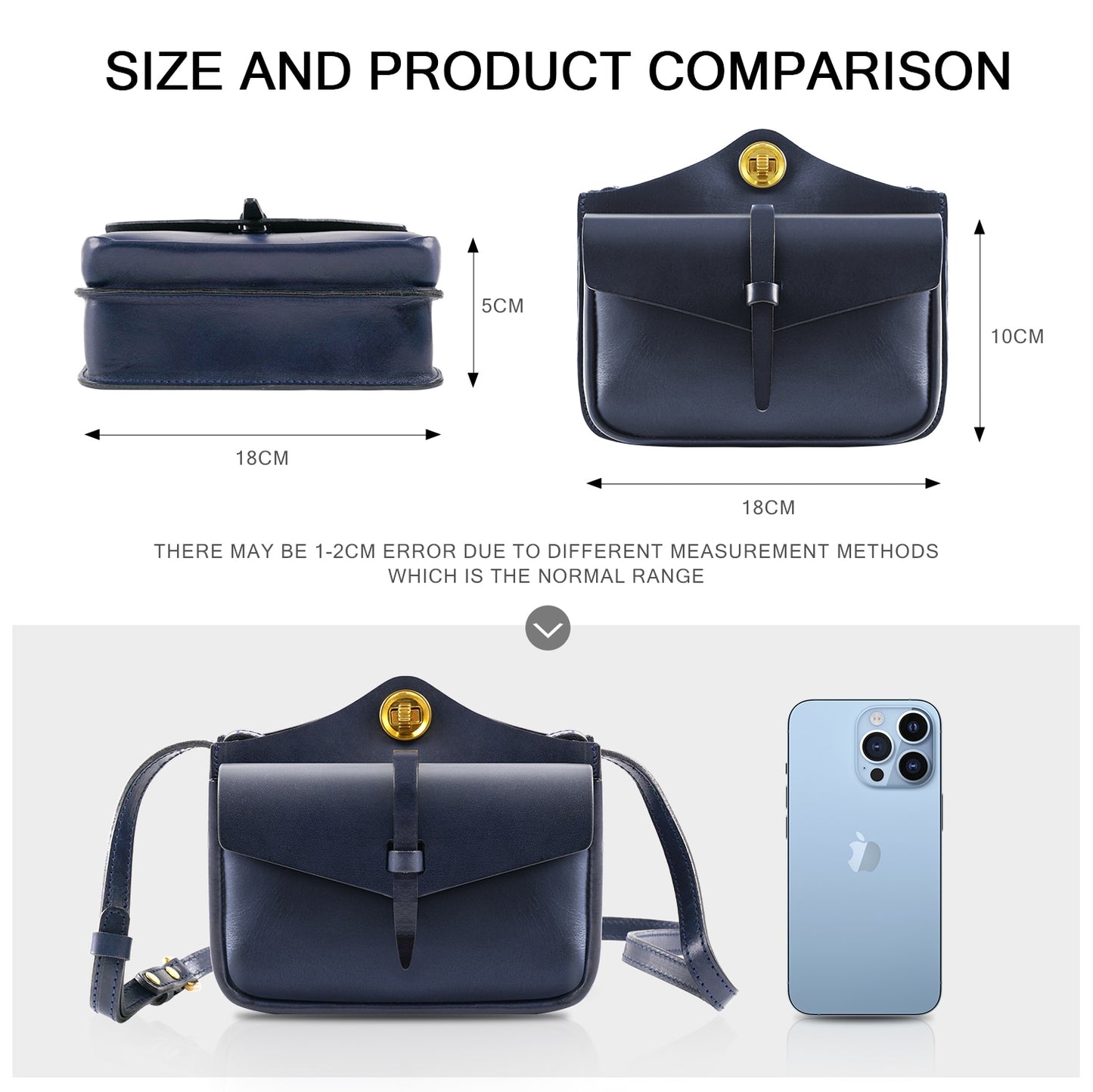 ANGENGRUI First Layer Cowhide women&#39;s Bag Simple and Exquisite Shoulder Bag Handmade Messenger Bag