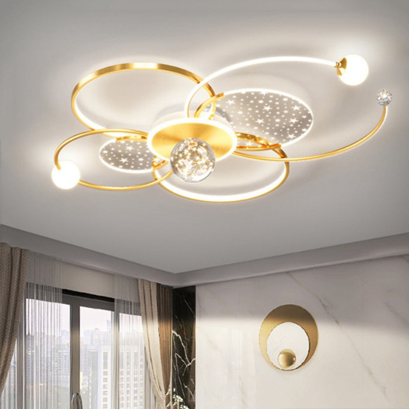 Modern Gypsophila Living Room Chandelier Smart Indoor Decorative Light With Remote Control Stylish Minimalist Hall Ceiling Lamp