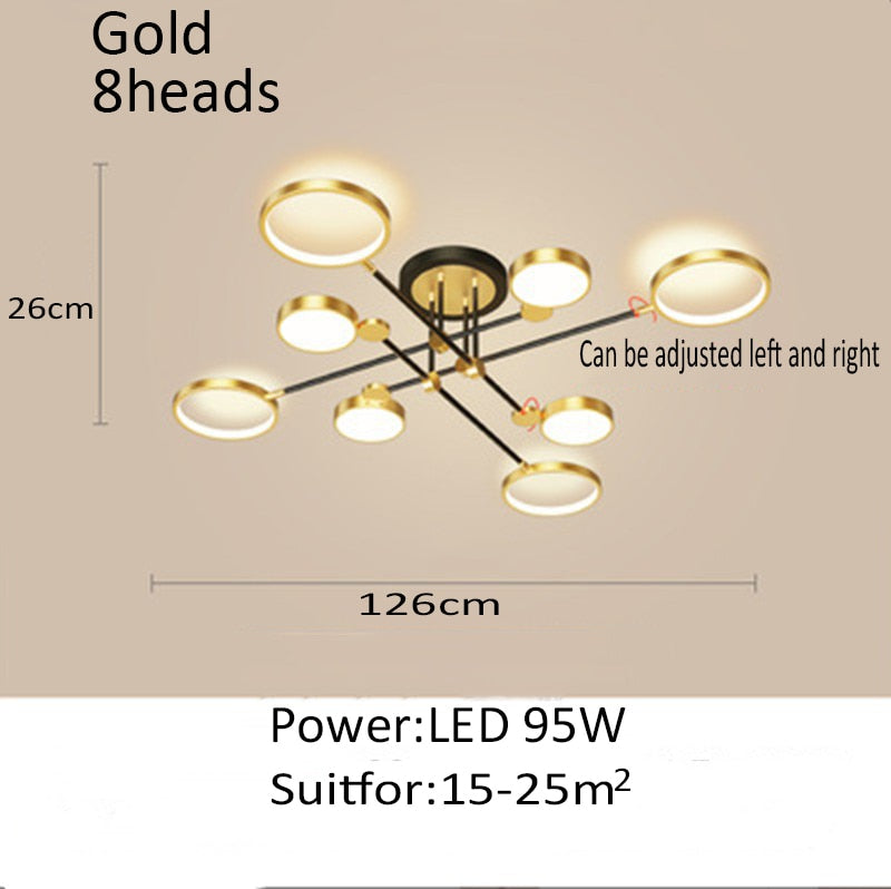 Nordic Light Luxury LED Smart Chandelier Creative Villa Living Room Interior Decoration Ceiling Lamp Bedroom Dining Room Lamps