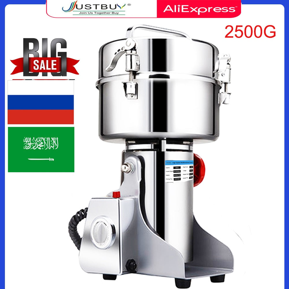 2500G/1000G/800G Food Herb Coffee Grinder Grain Spices Mill Medicine Wheat Dry Food Mixer Chopper