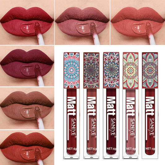 9Colors Matte Liquid Lipsticks Waterproof Ultra Velvet Lip Stick Pigment Sexy Red Nude Long Lasting Lip Gloss Makeup