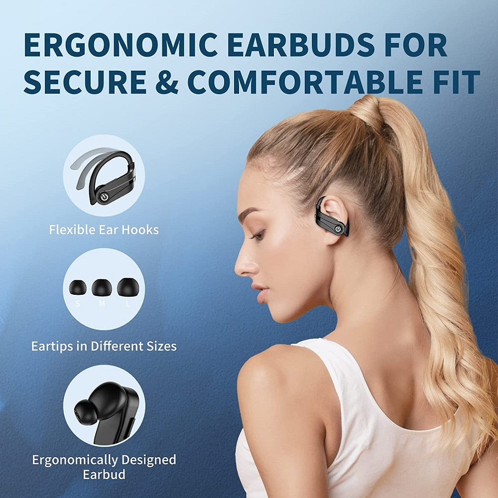 TWS Sports Earbuds Bluetooth 5.3 HIFI Bass Wireless Headphone LED Display Handsfree Earphone Noise Cancelling Waterproof Headset