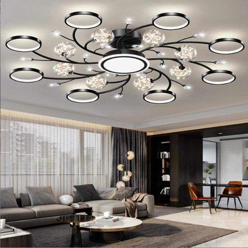 Living Room Modern Chandelier Light Luxury Starry LED Bedroom Ceiling Lamp Nordic Minimalist Restaurant Interior Decoration Lamp