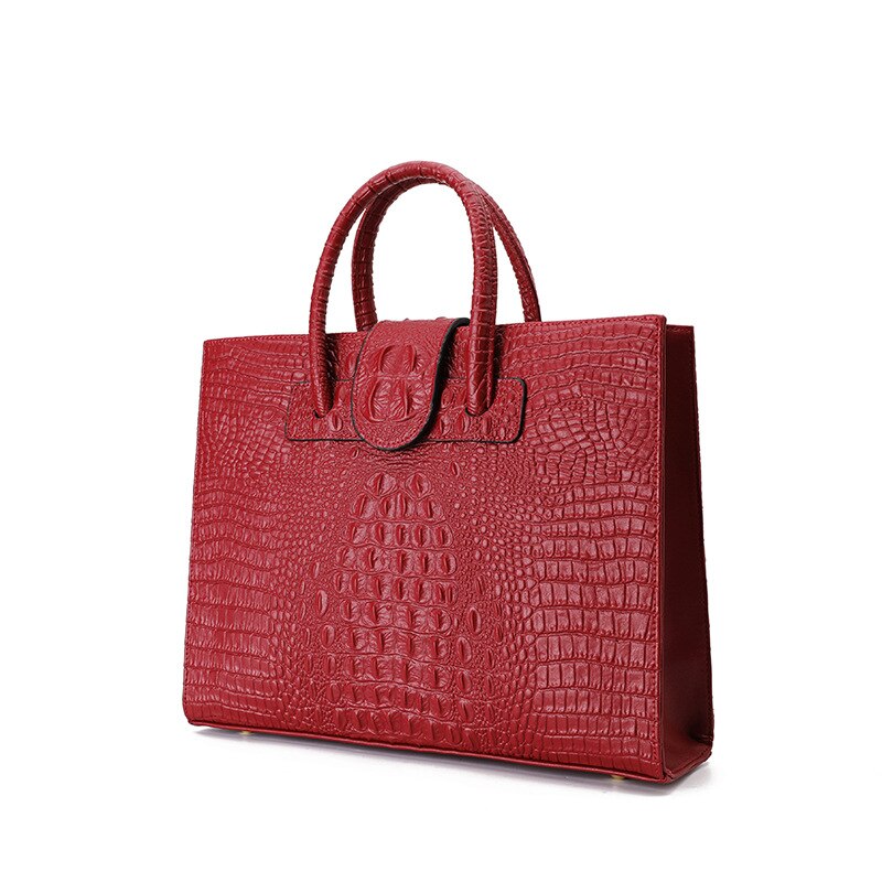 Genuine Leather Women&#39;s Briefcase Female 14 Inch Laptop Portable Handbags Large-capacity Shoulder Bag Business Crossbody Bags