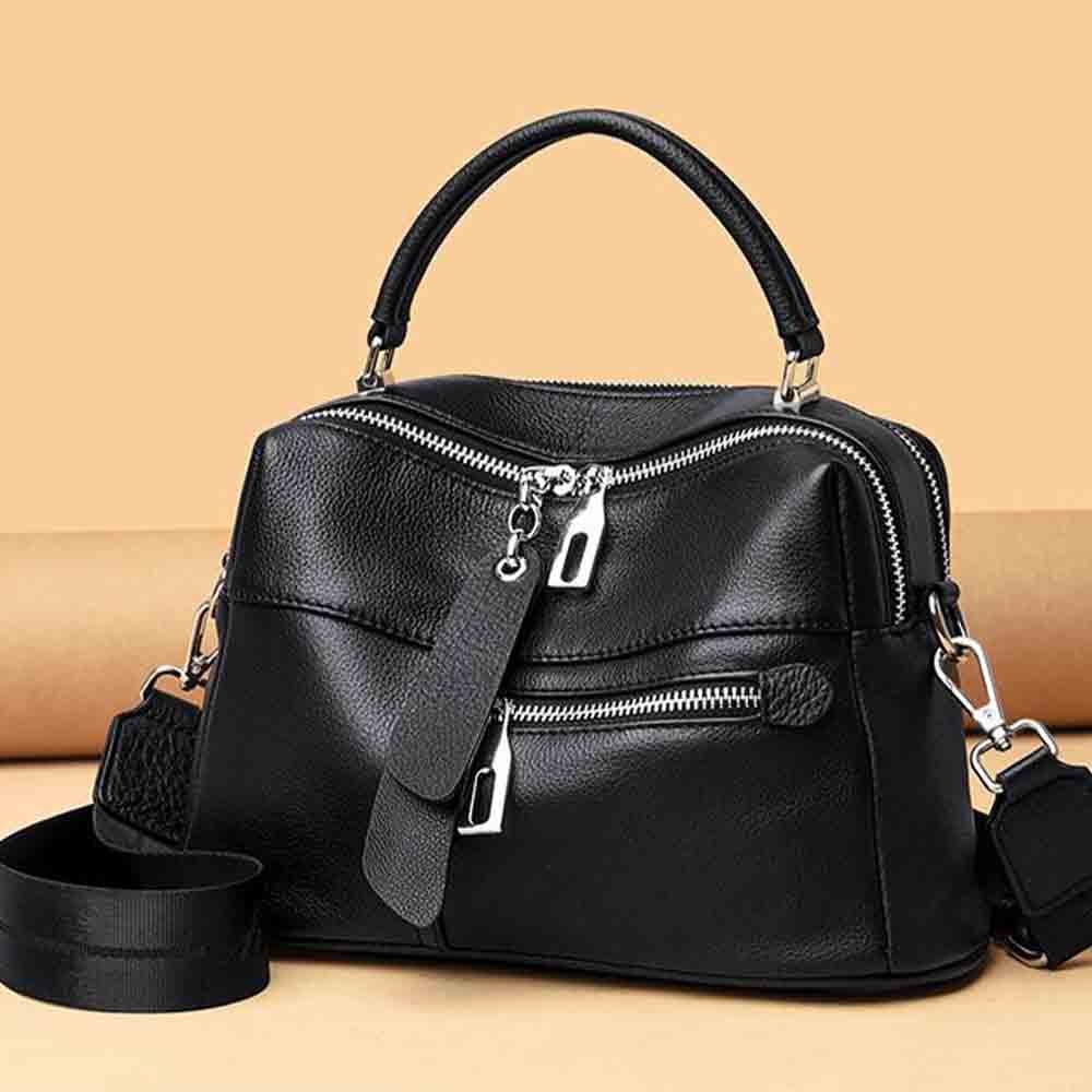 Motingsome Classic Fashion Designer Bag for Women Genuine Leather Shoulder Purses Multi-Pocket Cowhide Female Messenger Bag 2022