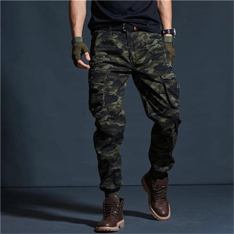 High Quality Khaki Casual Pants Men Military Tactical Joggers Camouflage Cargo Pants Multi-Pocket Fashions Black Army Trousers