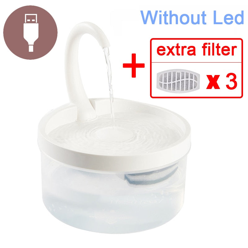 2L Cat Water Fountain LED Blue Light USB Powered Automatic Water Dispenser Cat Feeder Drink Filter For Cats Drinking Fountain