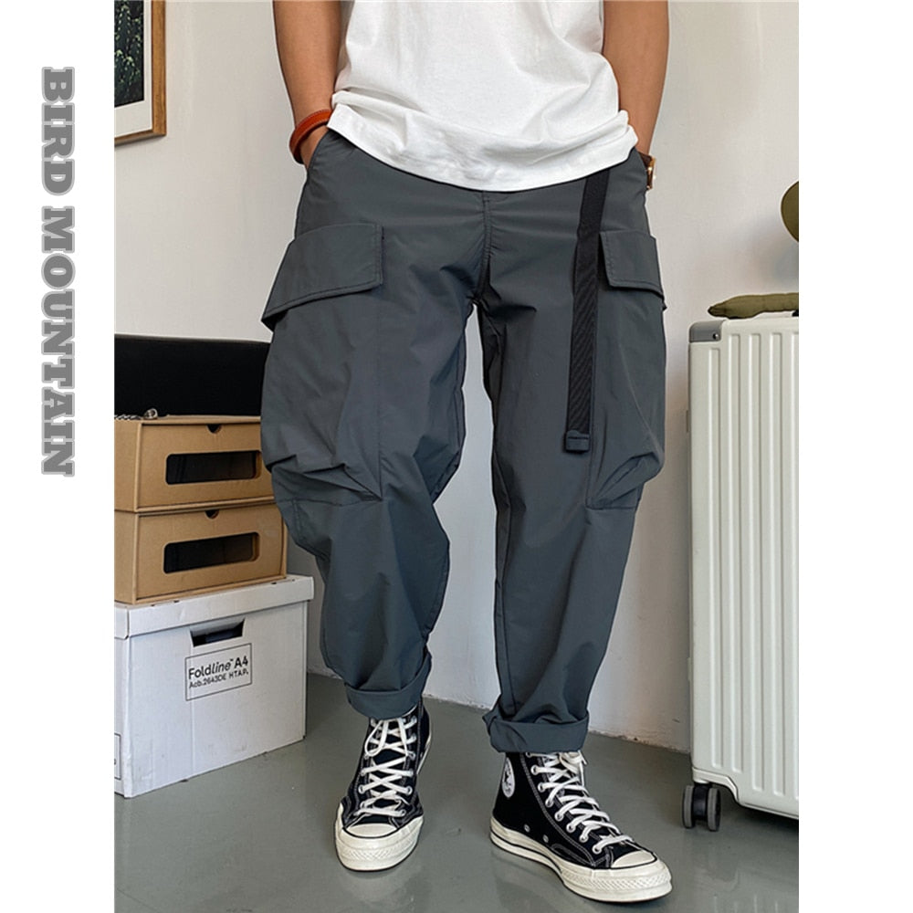 Fashion Japanese Streetwear Casual Harem Pants Harajuku Trendyol Straight Cargo Pants Men Clothing Oversized Baggy Trousers