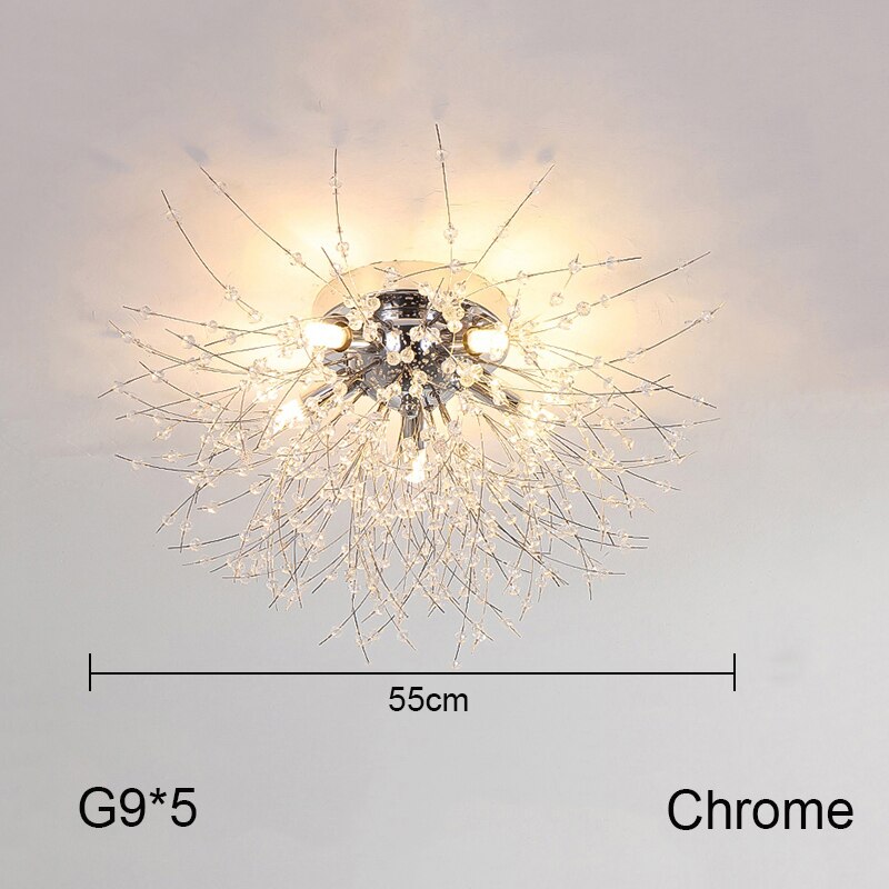 Nordic Minimalist Creative Wrought Iron Dandelion Chandelier Living Room Bedroom Dining Led Indoor Lighting Fixtures