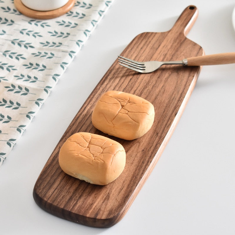 Quality Kitchen Wooden Chopping Blocks Beech Walnut Cutting Board Pizza Bread Fruit Sushi Tray Hangable Non-slip Kitchen Tools