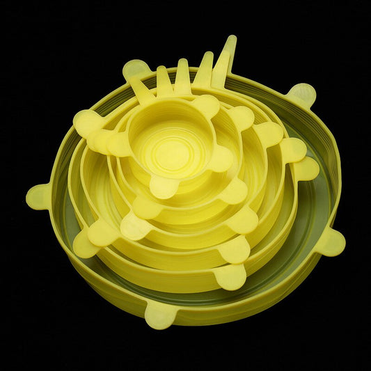 6Pcs Food Silicone Cover Cap Universal Silicone Lids For Cookware Bowl Reusable Stretch Lids Kitchen Accessories Canning Lids