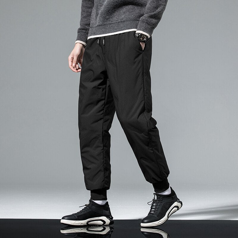 Fashion Down Pants Men 2022 Autumn Winter Thicken Warm Korean Whict Duck Down Trousers Drawstring Elastic Waist Hip Hop Pants