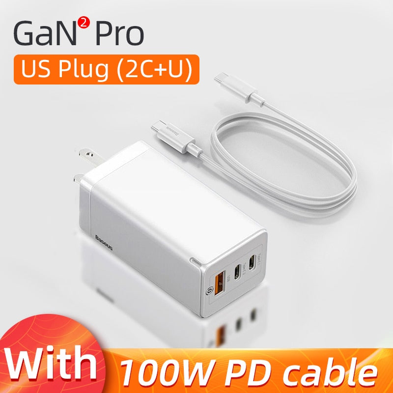 Baseus GaN 65W USB C Charger Quick Charge 4.0 3.0 QC4.0 QC PD3.0 PD USB-C Type C Fast USB Charger For iPhone 14 13 Pro MacBook