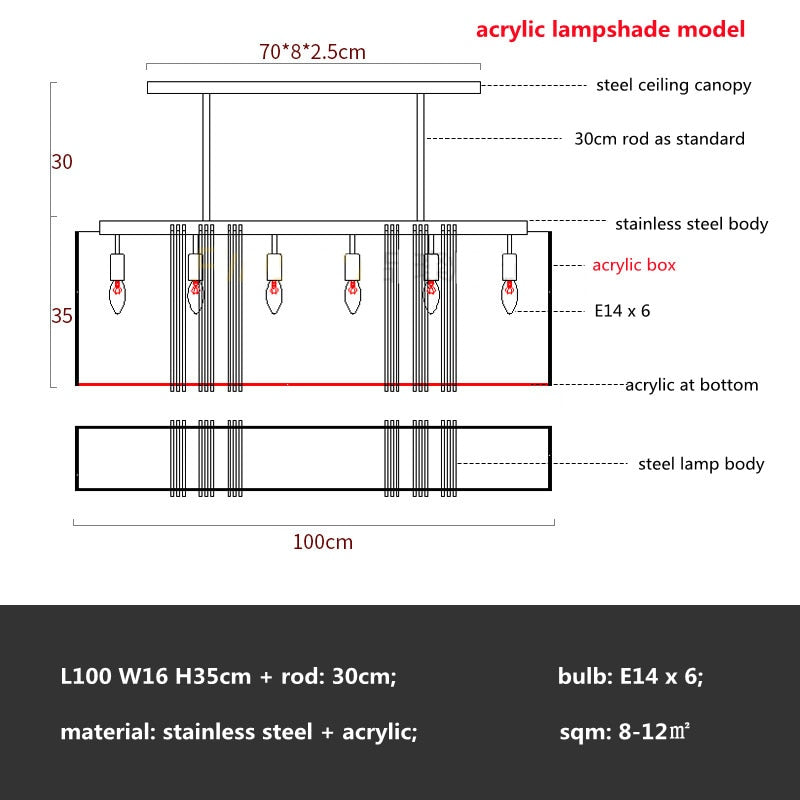 American Luxury Steel Led E14 Pendant Lights Dining Room Gold Lustre Straight Hanging Lamp Deco Indoor Lighting Fixtures Lamp