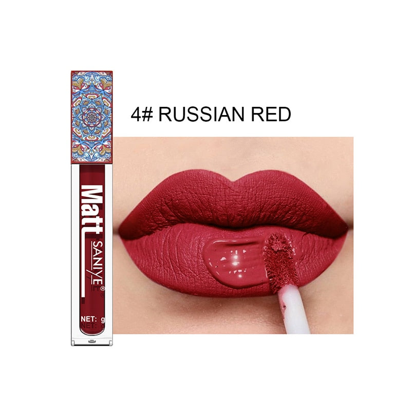 9Colors Matte Liquid Lipsticks Waterproof Ultra Velvet Lip Stick Pigment Sexy Red Nude Long Lasting Lip Gloss Makeup