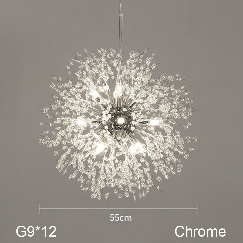 Nordic Minimalist Creative Wrought Iron Dandelion Chandelier Living Room Bedroom Dining Led Indoor Lighting Fixtures