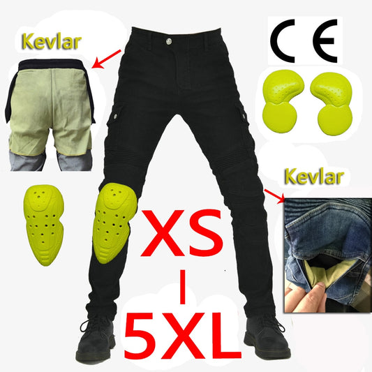 Kevlar Motorcycle Pants Moto Protection Motocross Jeans Rodilleras Moto Jeans Men Motocross Pants Four Seasons Breathable XS 5XL