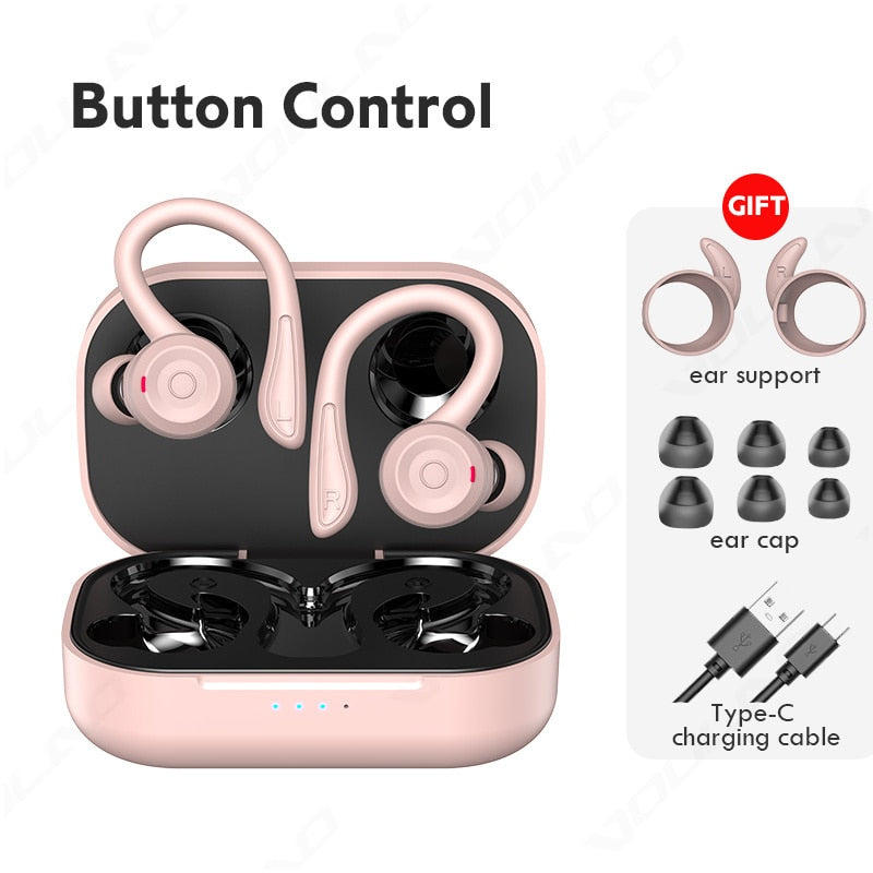 Wireless Bluetooth Headphones Sports Waterproof TWS Bluetooth 5.1 Earphone HiFi Stereo Earbuds Noise Cancelling Headset With Mic