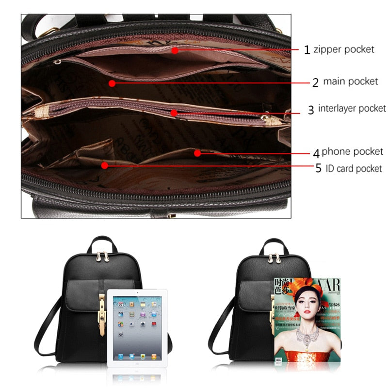 TRAVEASY 2022 Fashion Versatile Zipper Bag Women Large Capacity Cute Girls Single Shoulder Strap Or Double Strap Backpack