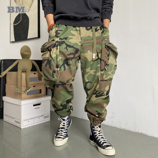 Military Style Camouflage Tactical Pants Streetwear Hip Hop Oversized Harem Jogging Pants Harajuku Casual Cargo Trousers Joggers