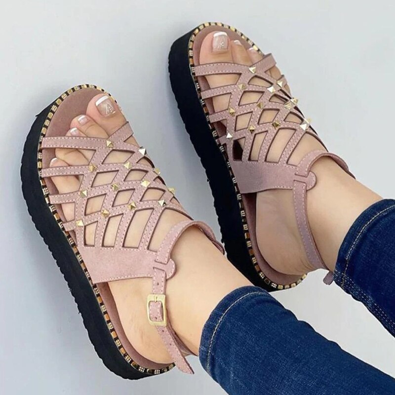 Women Sandals 2022 New Shoes Pointed Toe Buckle Strap Women&#39;s Sandals Thick Bottom Hollow Out Sexy Shoes For Women Footwear