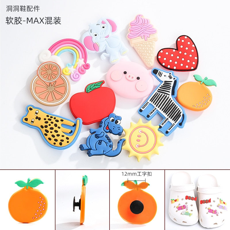 Shoe Charms Decoration Buckle carton chocolate ice cream fruit acrylic M JIBZ DIY combiation for croc friend gift 10pcs/set