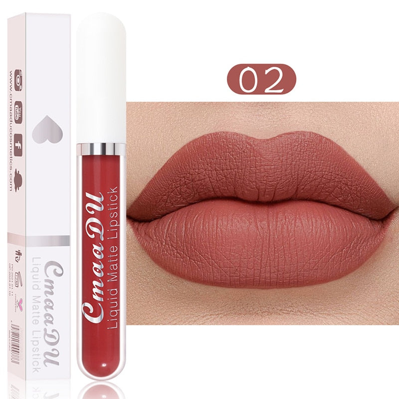 9Colors Matte Liquid Lipsticks Waterproof Ultra Velvet Lip Stick Pigment Sexy Red Nude Long Lasting Lip Gloss Makeup