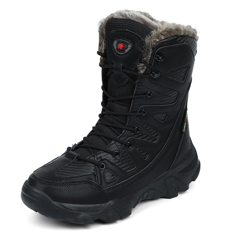 2022 Winter Men&#39;s Boots Large Size Plush Warm Snow Boots Outdoor Combat Boots Army Boots Black Classic Men High Top Hiking Boots