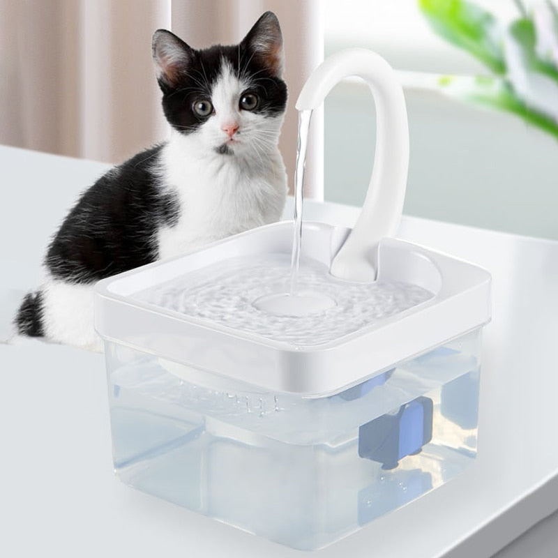 2L Cat Water Fountain LED Blue Light USB Powered Automatic Water Dispenser Cat Feeder Drink Filter For Cats Drinking Fountain