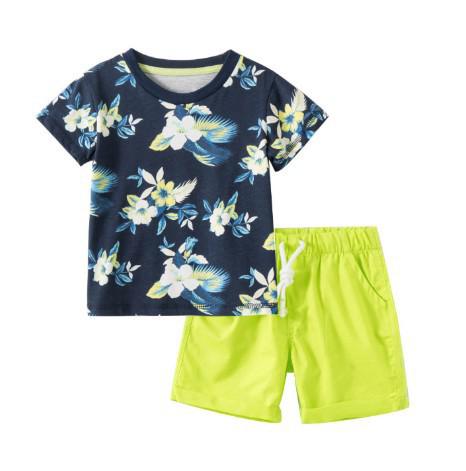 Summer 2022 New Children&#39;s Suit Boys&#39; Short Sleeve T-shirt + Shorts Two-piece Set Summer kids clothing Cotton Children&#39;s Clothes