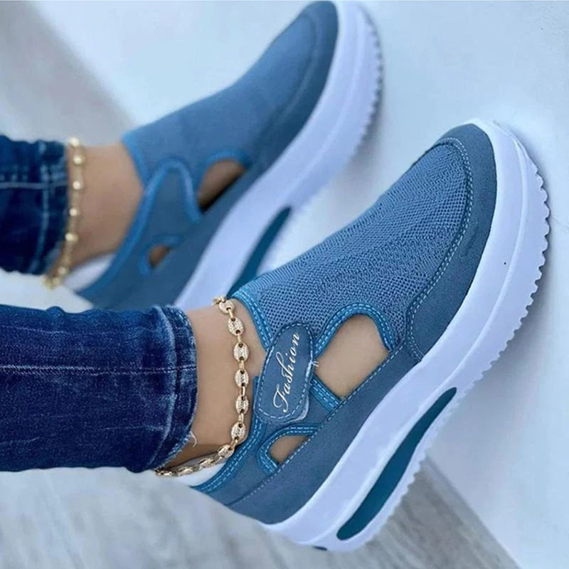 Women Flats New Thick Soled Comfortable Shoes Women Hollow Out Women&#39;s Shoes Retro Sneakers Women Shoe Moccasins Plus Size Shoes