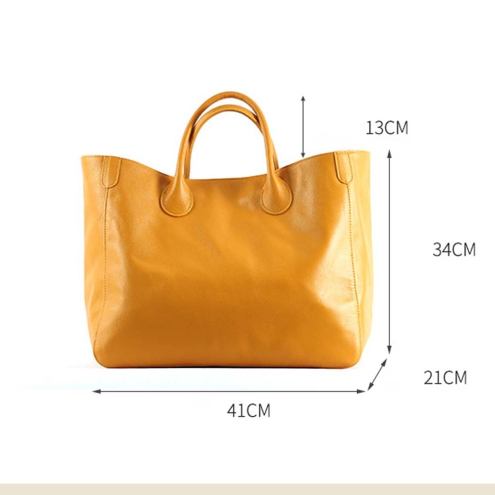 Oversize Tote Bag for Women Genuine Leather Handbags and Purses Cowhide Brown Large Shopper Bag Female Travel Handbag 2021 New