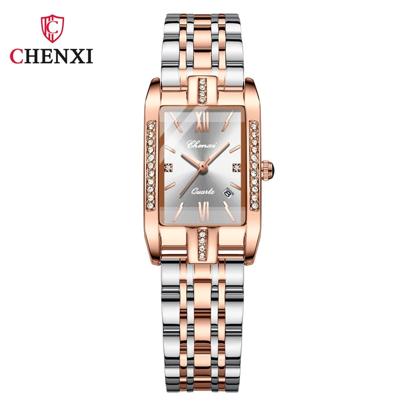 Fashion Woman Watch Luxury Brand Stainless Steel Bracelet Creative Unique Rectangle Watch For Ladies Quality Wristwatch Elegant
