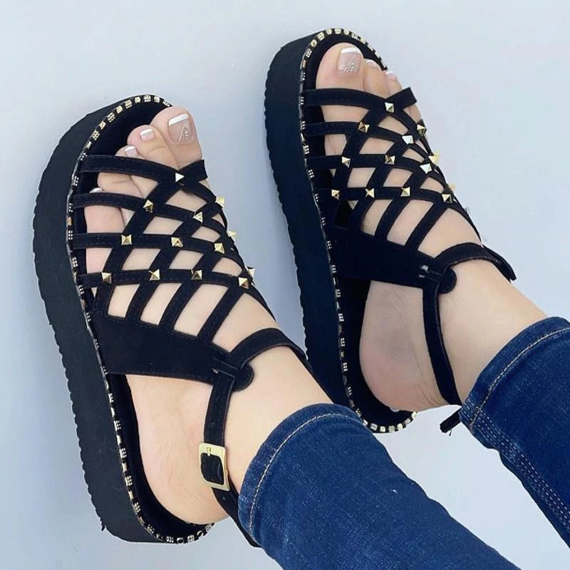 Women Sandals 2022 New Shoes Pointed Toe Buckle Strap Women&#39;s Sandals Thick Bottom Hollow Out Sexy Shoes For Women Footwear