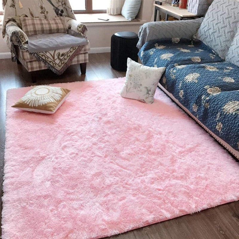 Pink Carpet For Girls Shaggy Children&#39;s Floor Soft Mat Living Room Decoration Teen Doormat Nordic Red Fluffy Large Size Rugs