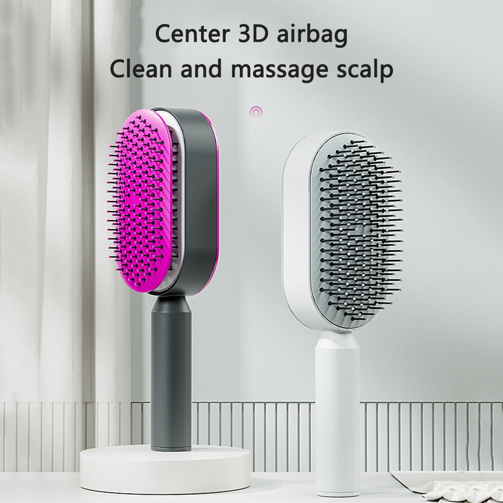 One-Key Quick Self Cleaning Hair Comb Women Hair Brush Air Cushion Scalp Massage Comb Hair Styling Tools Airbag Comb