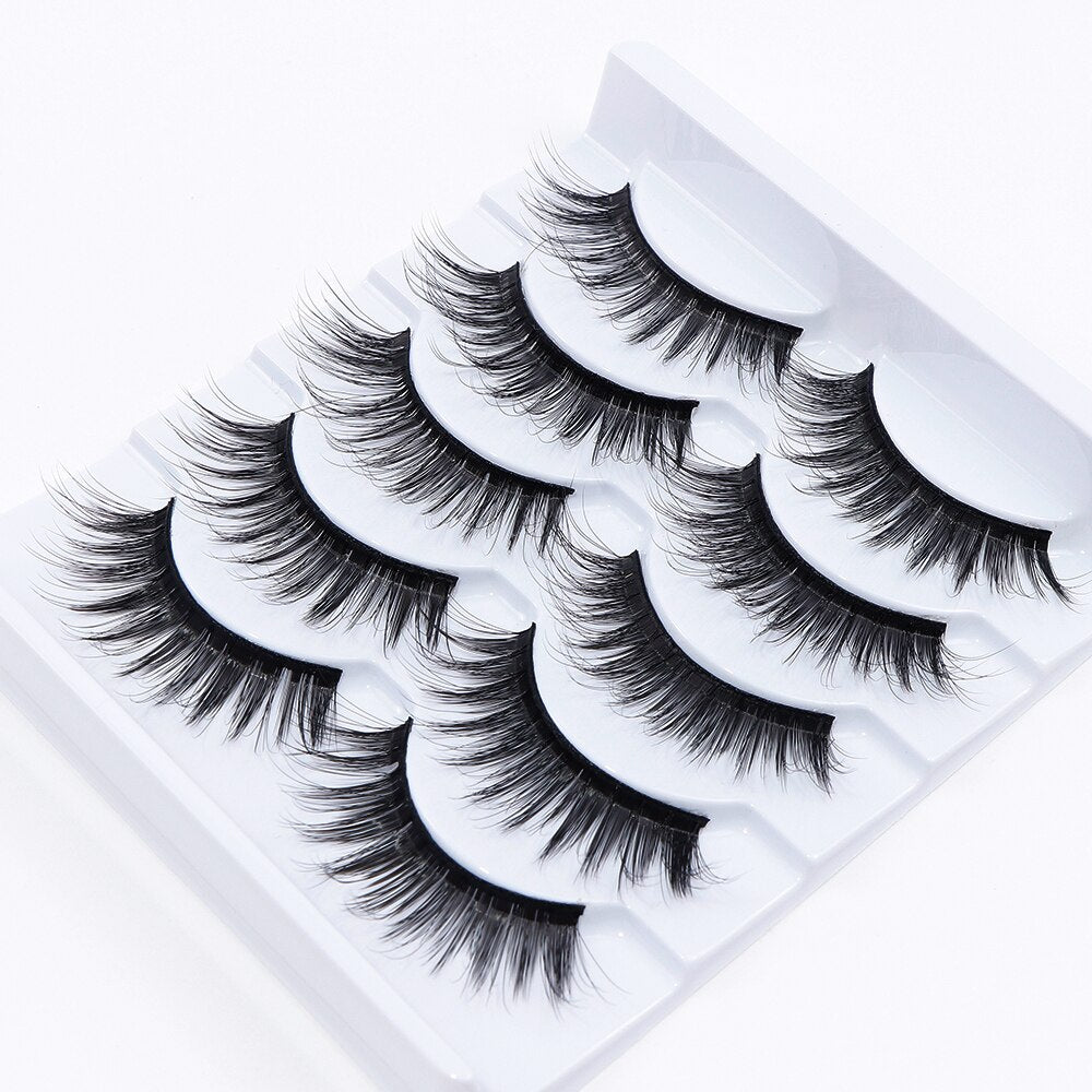 5Pairs Thick Faux 3D Mink Lashes Natural Long False Eyelashes Dramatic Fake Lashes Makeup Handmade Eyelash Extension maquiagem