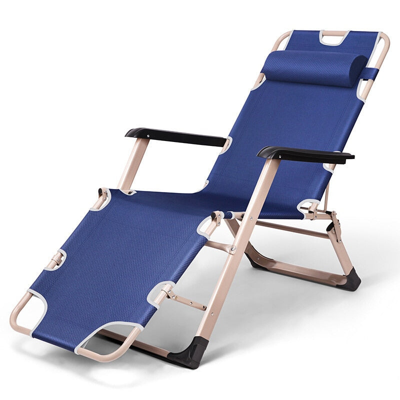 Adjustable Portable Recliner Lunch Foldable Sun Lounger Outdoor Leisure Chair Break Folding Bed Office Breathable Comfort Bed