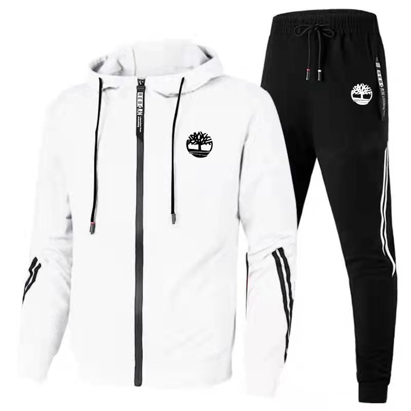 New Men&#39;s Tracksuits Fashion Print Autumn Winter Man Zipper Hoodie + Sweatpants Sets Running Brand Casual High Quality Sport Kit