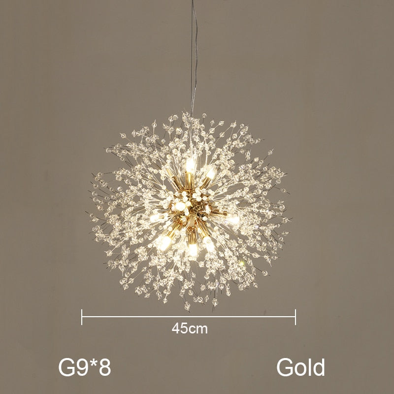 Nordic Minimalist Creative Wrought Iron Dandelion Chandelier Living Room Bedroom Dining Led Indoor Lighting Fixtures