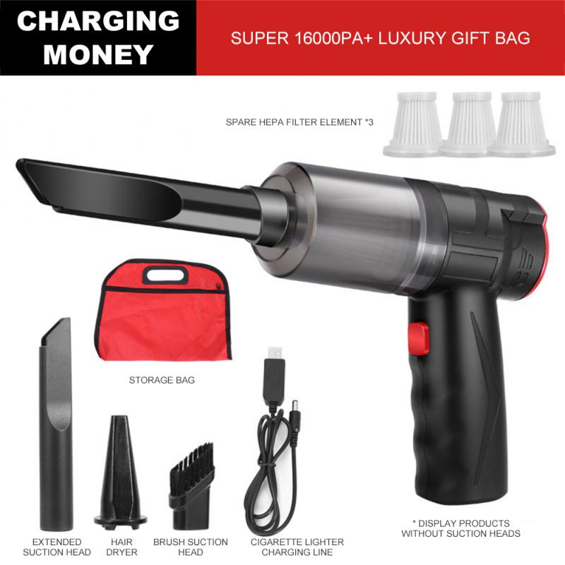 16000Pa Car Vacuum Cleaner Wireless Powerful Suction Vacuum Cleaner Handheld Portable Mini Vacuum Cleaner For Auto Interior Home