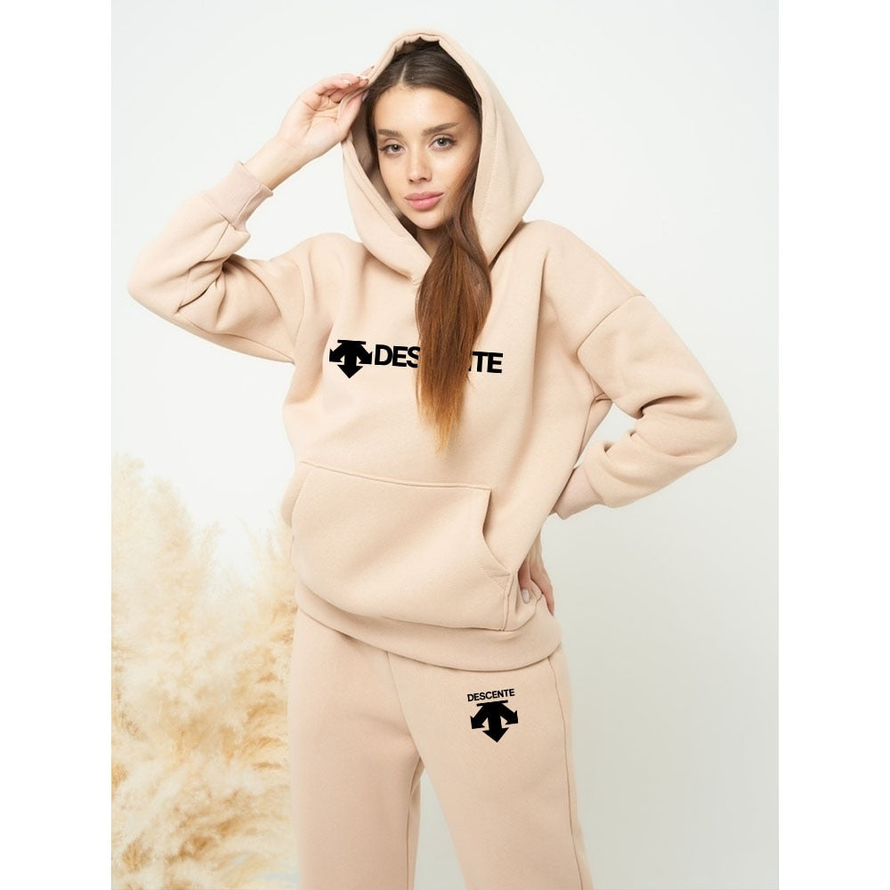 Men Women Arrow Letter Printed Sport Hoodie Tracksuit Brand Set Sweatshirt and Pants Fleece Jogging 2 Pic Set Clothing