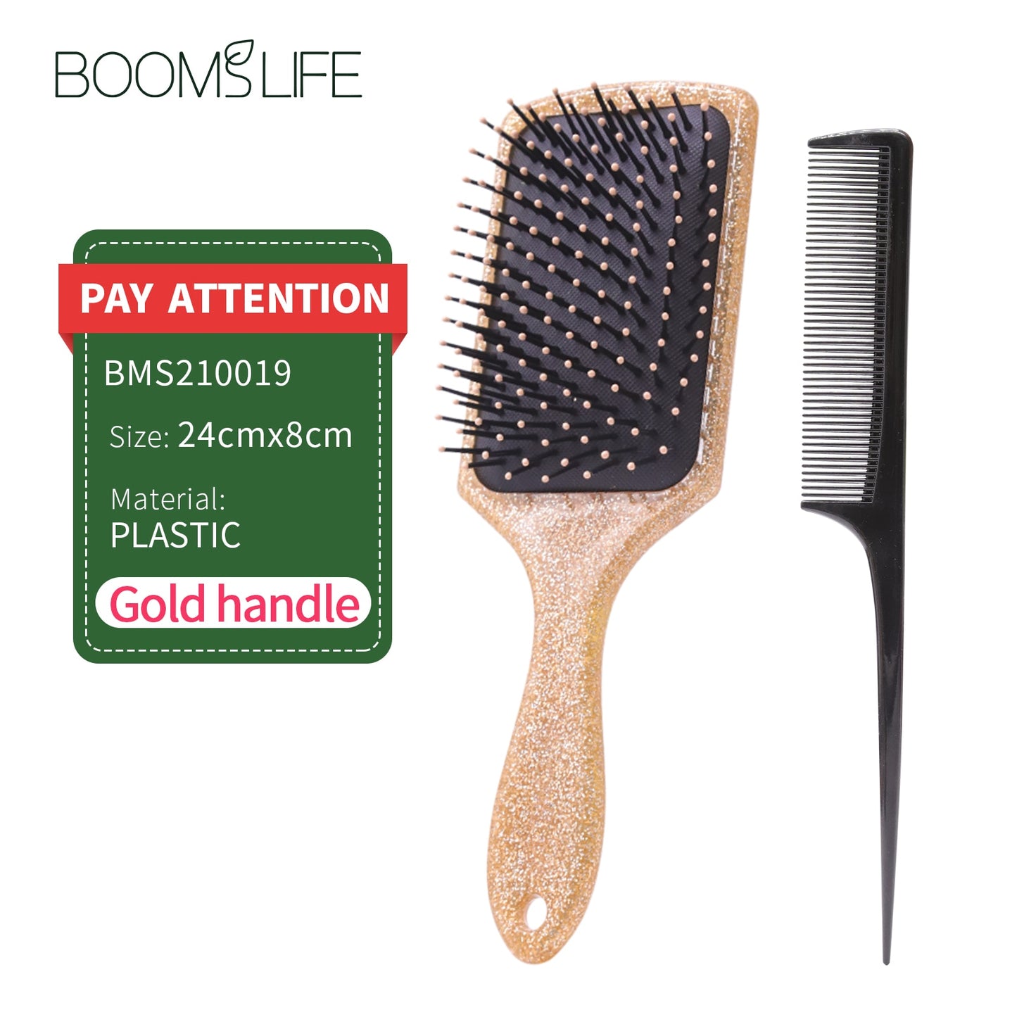 Luxury Gold Paddle Hair Brush Women Anti Static Hair Comb Curly Detangle HairBrush Hairdressing Massage Comb Beauty Styling Tool