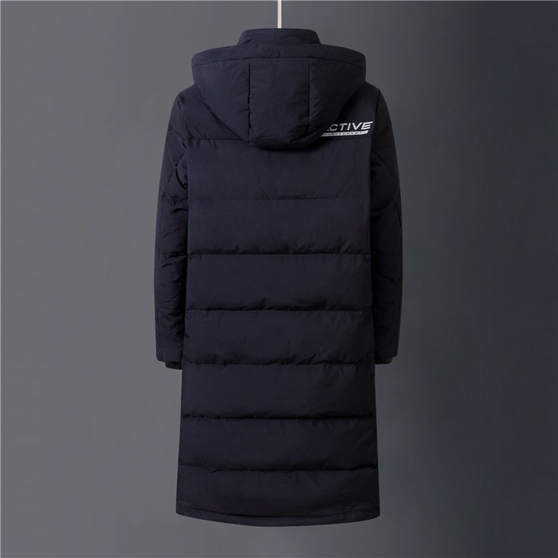 2022 Winter 90% White Duck Down Jacket Men Hooded Fashion High Quality Winter Coat Men Long Thicken Warm Down Coat Black Parkas