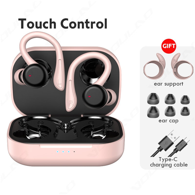 Wireless Bluetooth Headphones Sports Waterproof TWS Bluetooth 5.1 Earphone HiFi Stereo Earbuds Noise Cancelling Headset With Mic