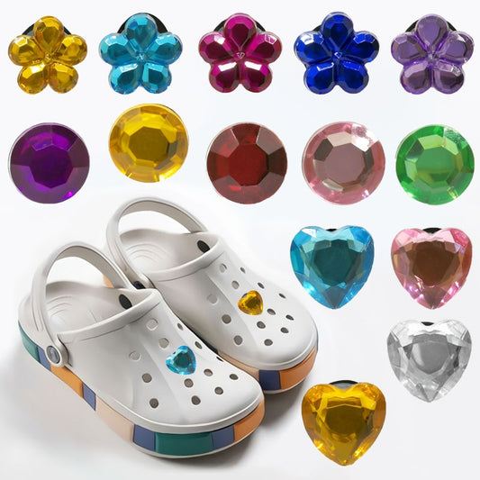 1pcs Bling Crystal PVC Shoe Charms Jibz for Croc Shoe Original Ornaments Sneakers Accessories Decorations Kids Gift Wholesale