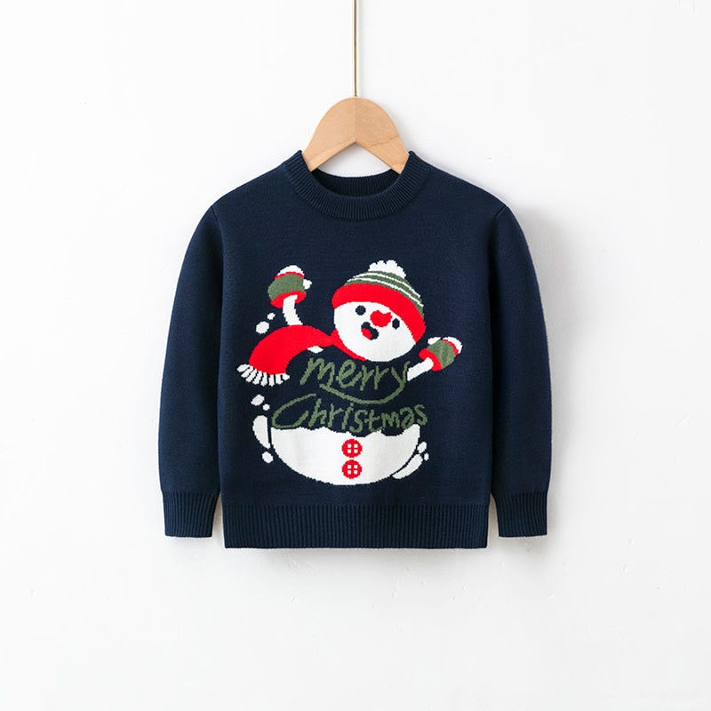 Girls Sweater 2022 Winter Autumn Children Clothing Baby Girl Knitwear Pullover Knitted Sweater Kids Cartoon Print Warm Sweaters