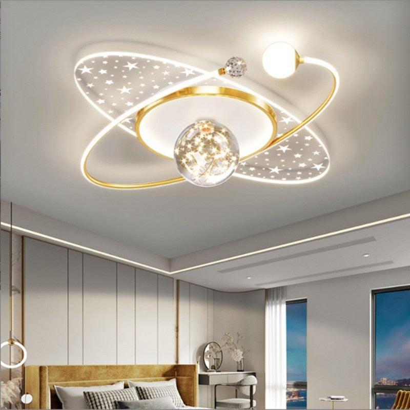 Modern Bedroom Ceiling Lamp Personalized Gypsophila Children&#39;s Room Chandelier Creative LED Study Room Interior Decoration Lamps